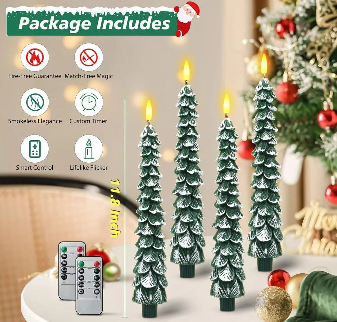 Flameless Taper Candles, Set of 4
